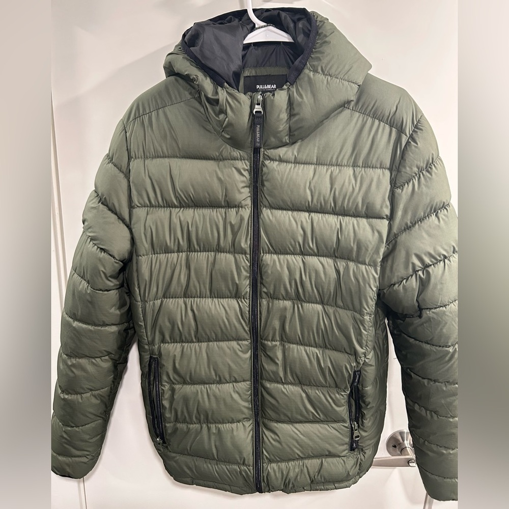Pull&Bear Olive Puffer Jacket